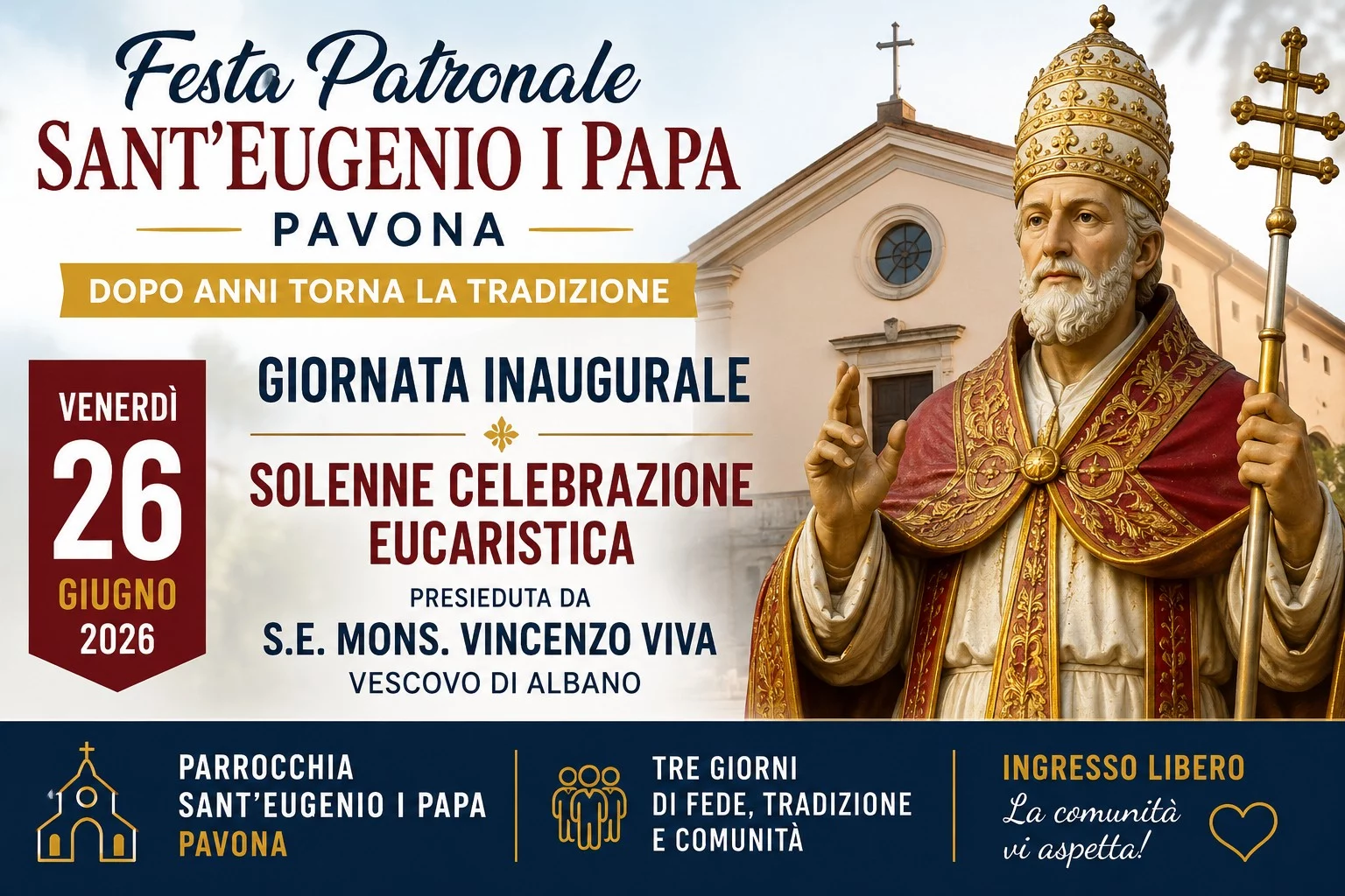 Festa Patronale Sant'Eugenio I Papa Pavona 2026