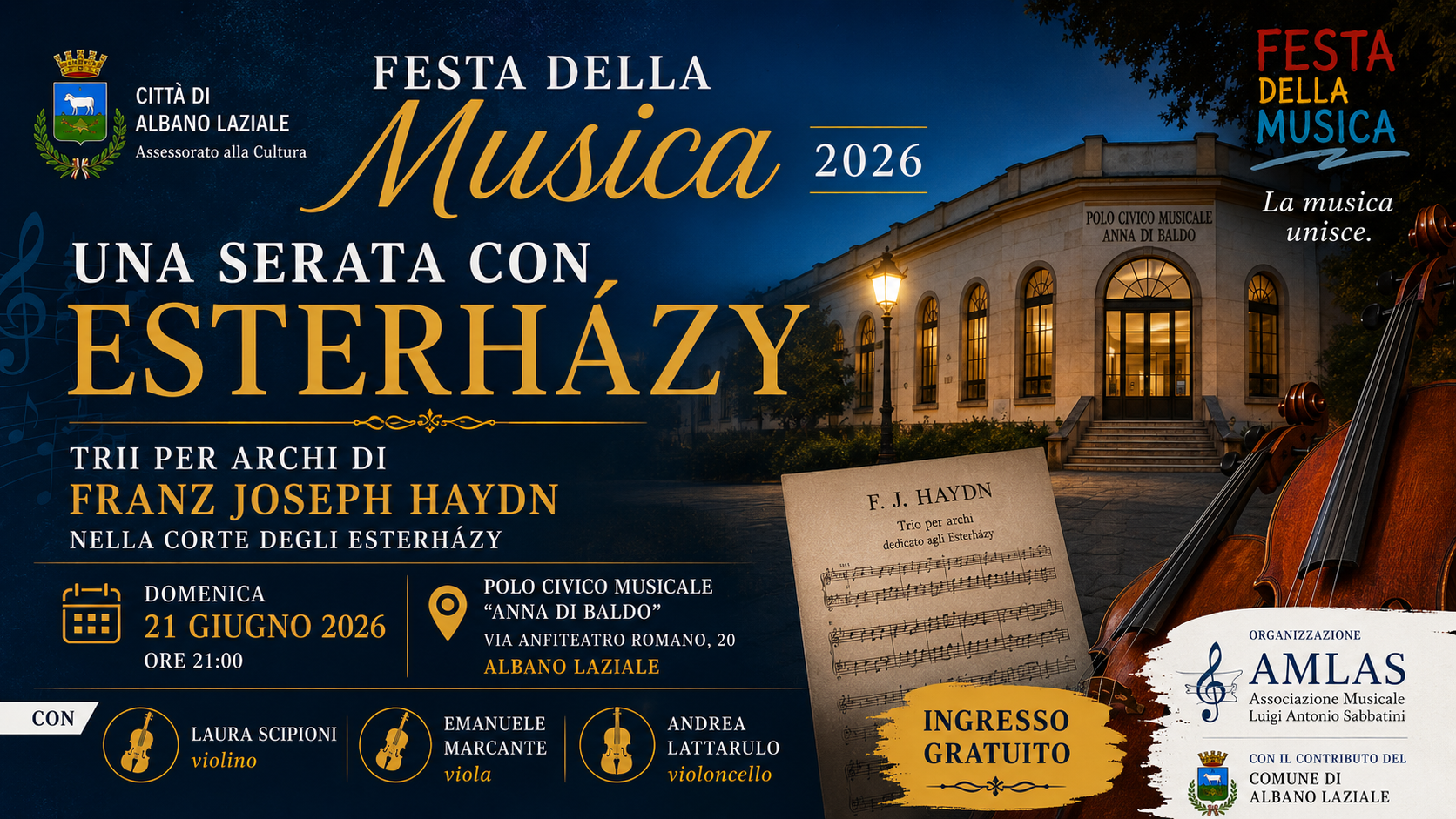 Festa della Musica Albano Laziale 2026 al Polo Civico Musicale