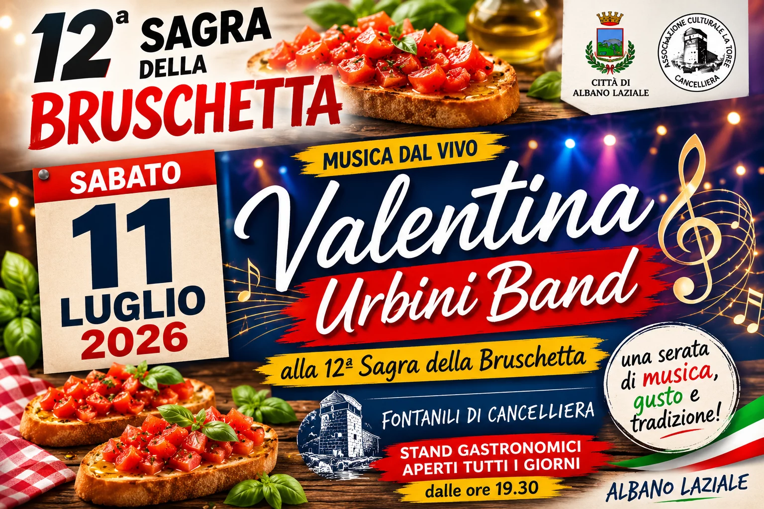 Valentina Urbini Band alla Sagra della Bruschetta 2026 di Cancelliera